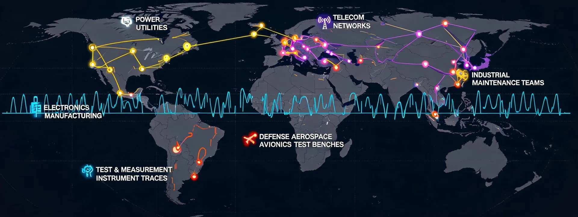 Agilent global test and measurement industry map